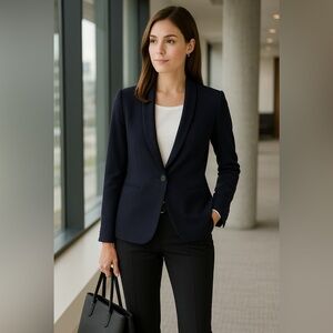 Autograph by Marks & Spencer Women’s Navy Tailored Blazer – Size UK 10 (US 6)
